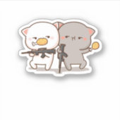 Sticker Cute Mochi Peach Cat (Devant)