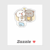 Sticker Cute Mochi Peach Cat (Feuille)