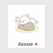 Sticker Cute Mochi Peach Cat (Feuille)