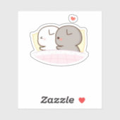 Sticker Cute Mochi Peach Cat (Feuille)