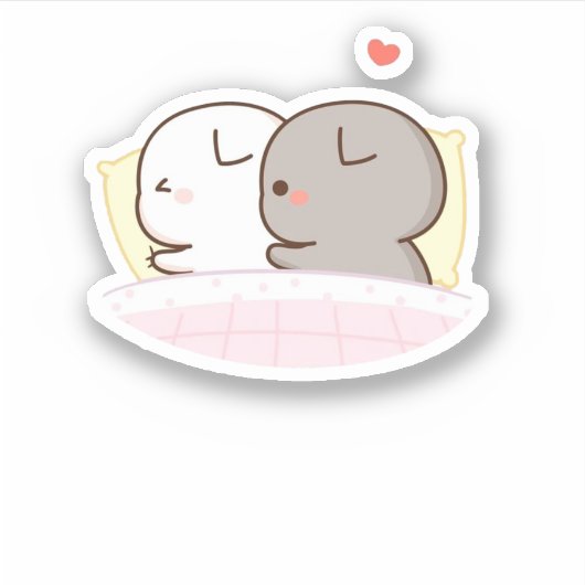 Sticker Cute Mochi Peach Cat (Devant)
