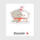 Sticker Cute Mochi Peach Cat (Feuille)
