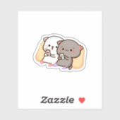 Sticker Cute Mochi Peach Cat (Feuille)