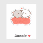 Sticker Cute Mochi Peach Cat (Feuille)