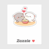 Sticker Cute Mochi Peach Cat (Feuille)