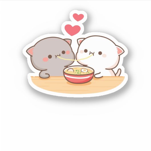 Sticker Cute Mochi Peach Cat (Devant)