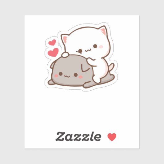 Sticker Cute Mochi Peach Cat (Feuille)