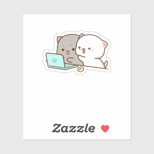 Sticker Cute Mochi Peach Cat (Feuille)