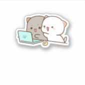 Sticker Cute Mochi Peach Cat (Devant)