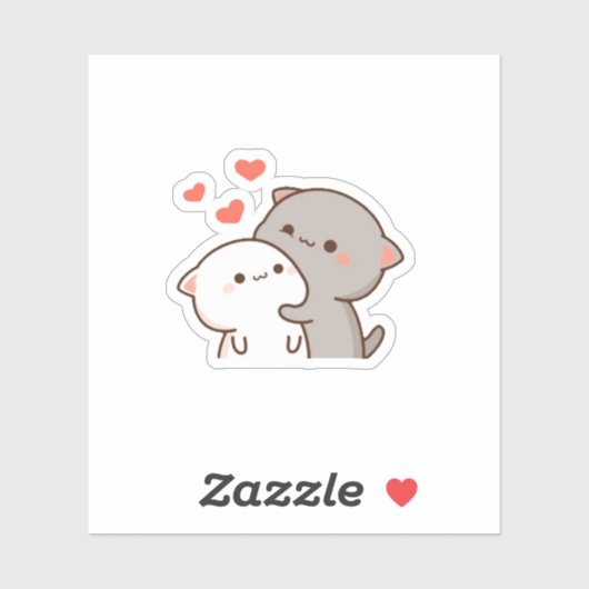 Sticker Cute Mochi Peach Cat (Feuille)