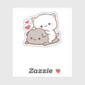 Sticker Cute Mochi Peach Cat (Feuille)