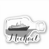 Sticker Cute Moderm Black and White Michael Ship (Devant)