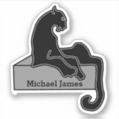 Sticker Cute Moderm Black Panther ajouter Nom (Devant)