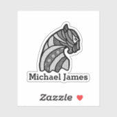 Sticker Cute Moderm Black Panther Ajouter Nom (Feuille)