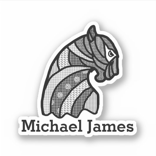 Sticker Cute Moderm Black Panther Ajouter Nom (Devant)