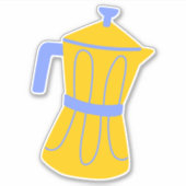 Sticker Cute Moka Pot Café dans les couleurs pastel (Devant)