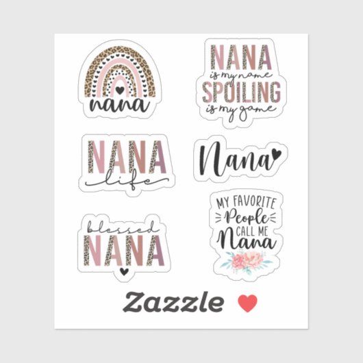 Sticker Cute Nana, Cadeau pour grand-mère, Cadeau grand-mè (Feuille)