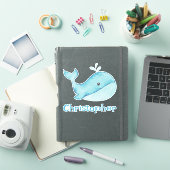 Sticker Cute Nautical Blue Whale personnalisée (Couverture iPad)