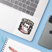 Sticker Cute Nerdy Cat with Glasses – Funny Math Teacher (Ordinateur portable avec iPhone)