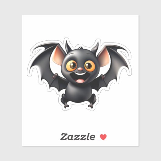 Sticker Cute noir Bat vinyle découpé sur mesure (Feuille)