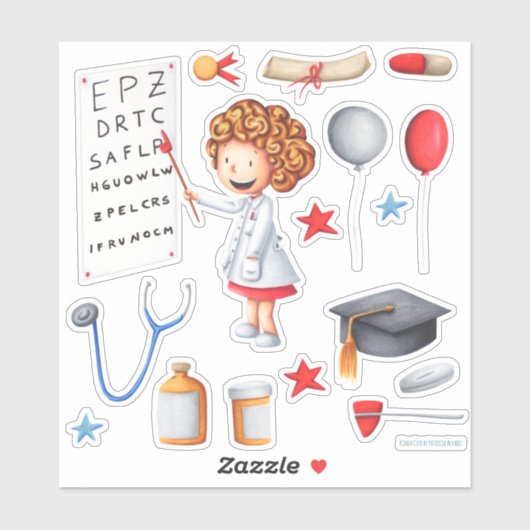 Sticker Cute Nurse Craft (Feuille)