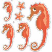 Sticker Cute Ocean Seahorse et Starfish (Devant)