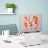 Sticker Cute Ocean Seahorse et Starfish (Ordinateur portable sur le bureau)