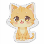 Sticker Cute Orange Kitten (Devant)