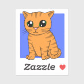 Sticker Cute Orange Kitten (Feuille)