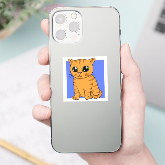 Sticker Cute Orange Kitten (Téléphone)