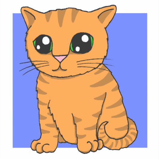 Sticker Cute Orange Kitten (Recto)