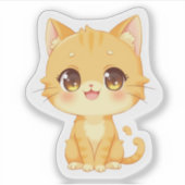 Sticker Cute Orange Kitten (Devant)