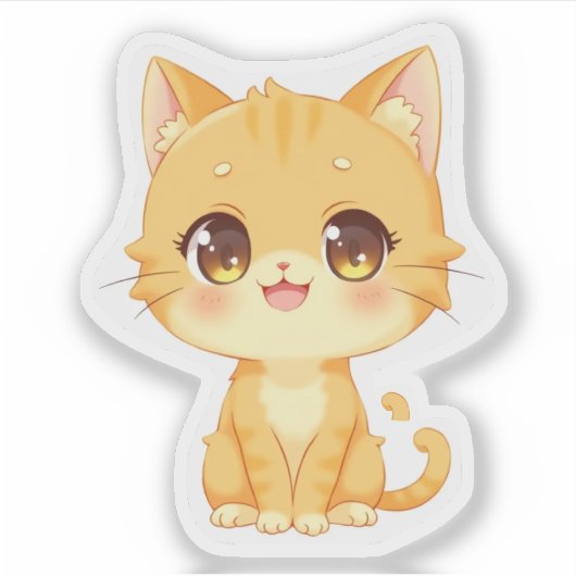Sticker Cute Orange Kitten (Devant)