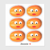 Sticker Cute orange Melon Citrouille Face 4Halloween (Feuille)