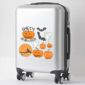 Sticker Cute Orange Noir Halloween chauves-souris Fantômes (Sur valise)