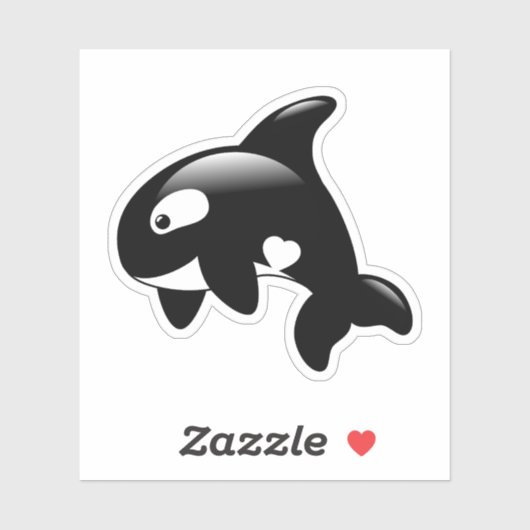 Sticker Cute Orca Whale (Feuille)