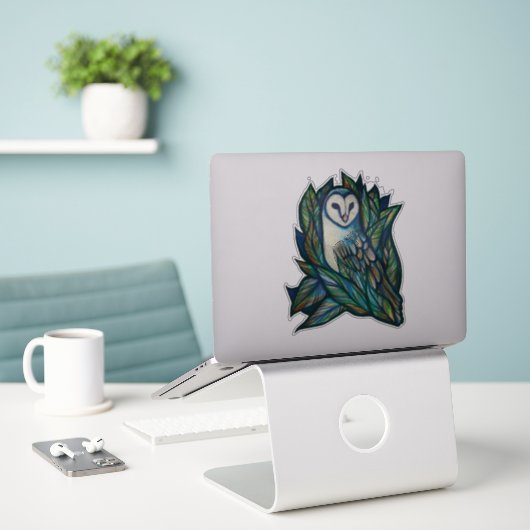 Sticker Cute Owl (Ordinateur portable sur le bureau)