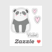 Sticker Cute Panda - Enfants personnalisés (Feuille)