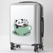 Sticker Cute Panda In Coffee Cup Coffee Lover Gift (Sur valise)