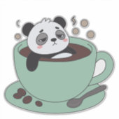 Sticker Cute Panda In Coffee Cup Coffee Lover Gift (Devant)