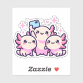Sticker Cute Pastel Axolotls Nouveautés Selfie Vinyl (Feuille)
