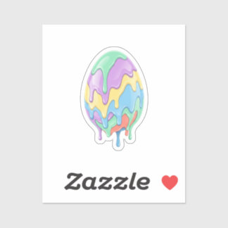 Sticker Cute Pastel Drip Art Easter Egg Modern 