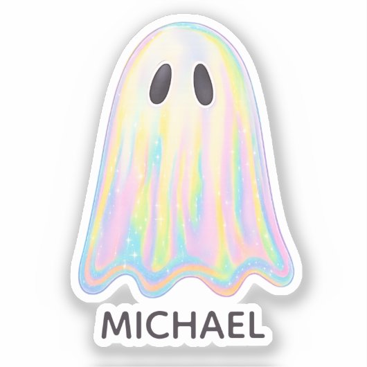Sticker Cute Pastel Rainbow Ghost | Éffrayant esthétique (Recto)