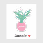 Sticker Cute Peace Lily Nom de la plante (Feuille)