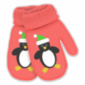 Sticker Cute Penguin | Christmas Mittens | Grand (Devant)