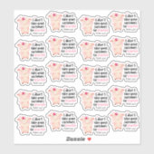 Sticker Cute Pig Pun Drôle Grande Clientèle Petite Entrepr (Feuille)