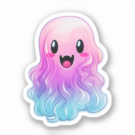 Sticker Cute Pink Ghost : Sweet Ghost #1 (Devant)