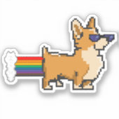 Sticker Cute Pixel Corgi (Recto)