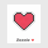 Sticker Cute pixellisé forme coeur (Feuille)