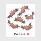 Sticker Cute Platypus (Feuille)